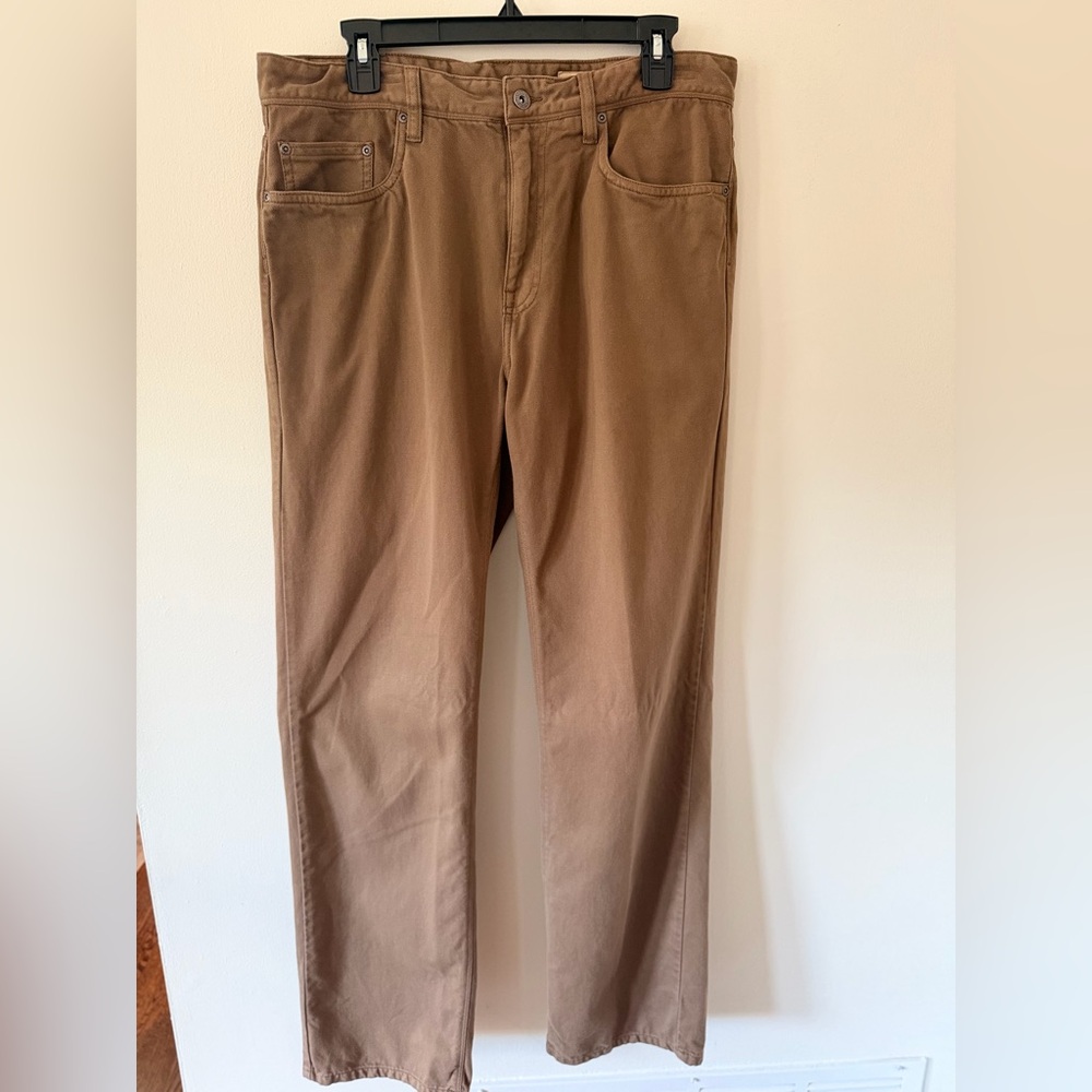 Orvis 1856 Stretch Twill 5 Pocket Pants Mens 34x32 Brown Outdoor Casual - Picture 2 of 5